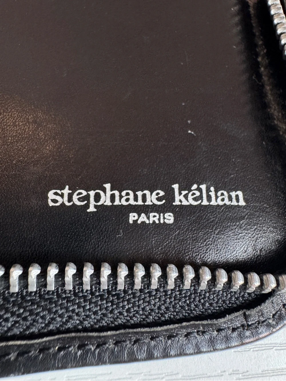 Stephane Kelian Paris Black Braided Leather Portfolio Zip Planner Organizer 14”